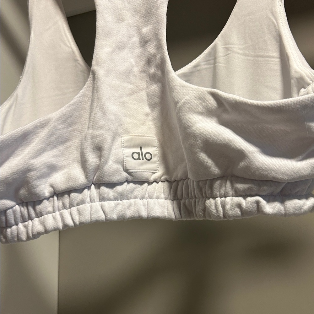 ALO Yoga White Racerback Sports Bra - Picture 6 of 6